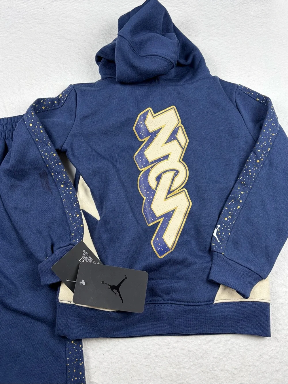NWT Jordan x Zion Williamson Boys Hoodie & Joggers Set Midnight Navy